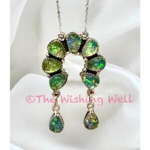 Aurora Opal Naja Sterling Silver Adjustable Necklace 20-22”